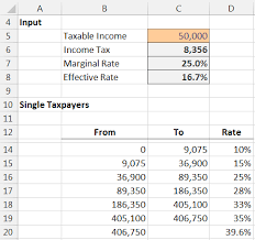 income tax formula excel university