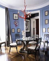 Sea Life Style Color A Touch Of Clutter Dining Room Blue Round Dining Room Elle Decor