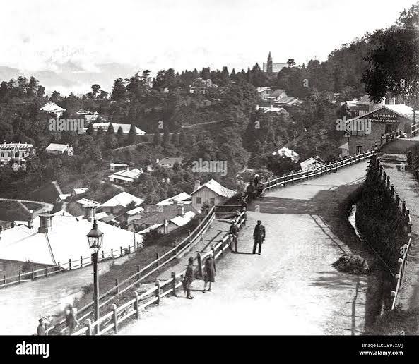 Late 19th century photograph - high view from the road Simla, Shimla, India Stock Photo - Alamy