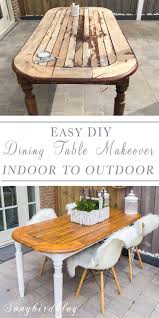 How I Used An Old Wood Dining Table Outside In 2020 Outdoor Wood Table Dining Table Makeover Wooden Garden Table