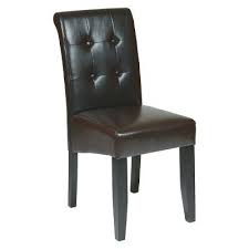 Office Star Parsons Chair With Button Back Espresso Nailhead Trim Dining Chairs Dining Chairs Parsons Dining Chairs