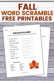 If you don't like the puzzles that i have shared above a simple free printable spring jumble worksheet that you can print with or without the answer key. Fall Word Scramble Free Printable With Answer Key