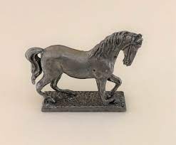 Pewter ornament horse figurine paperweight home decor. Vintage Vix Signed Pewter Miniature Horse Figurine Etsy Horse Figurine Miniature Horse Miniatures