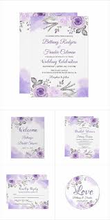 Watercolor Pastel Purple Floral Invitation Suite Wedding Invitation Trends Floral Bridal Shower Invitations Pretty Wedding Invitations