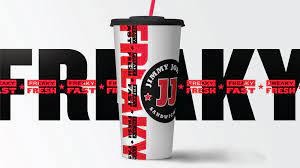 Brand New New Logo And Identity For Jimmy John S By Changeup In 2021 Identity Logo Starbucks Drinks Jimmy Johns