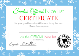 The santa naught or nice list printable certificate: Christmas Nice List Certificate Free Printable Super Busy Mum