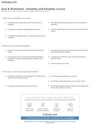 Quiz Worksheet Solubility And Solubility Curves Study Com