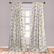 This contemporary living room has grey color as the most dominant tone. Bumble Bee Curtains Wayfair