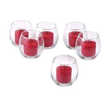 The candles come in varying packs and different color selections. Light In The Dark Clear Glass Hurricane Votive Candle Holders With Red Votive Candles Set Of 72 Litd Vcg 72 Hrcn 1072 Red The Home Depot