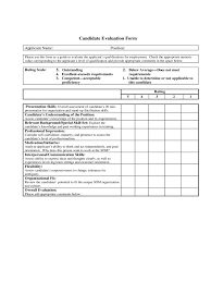 Candidate Evaluation Form 2 Free Templates In Pdf Word