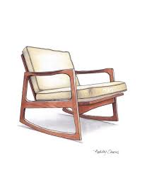 Mid Century Modern Danish Teak Chair Drawing Chairdrawing Chair Drawing Drawing Furniture Furniture Design Sketches