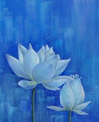 Midnight Lotus A Blue Floral Pattern For A Classic Home Saffron Marigold Lotus Flower Painting Lotus Painting Lotus Art
