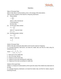 Class 10 Maths Revision Notes For Statistics Of Chapter 14