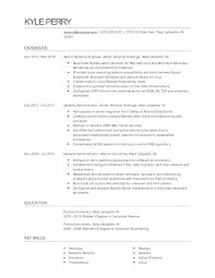 senior network engineer resume examples