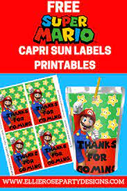 Super Mario Capri Sun Juice Label Printable Free To Download Ellierosepartydesigns Com Mario Bros Party Super Mario Bros Party Mario Brothers Birthday Party