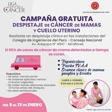 Participa en la campaña gratuita de despistaje de cáncer de mama y cuello  uterino - Colegio de Ingenieros del Perú - CD LIMA