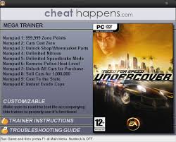 Each code can only be used once per profile, and where a cheat has two codes available you can use either as they both unlock the same thing. Turbo90 Blog Nfs Undercover Mega Trainer