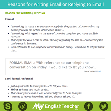 Reasons For Writing Email Or Replying To Email Learn English English Writing Writing