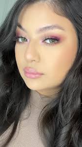 Spring Pink Eyeshadow Tutorial with Caribe Palette and Neala Green Contacts