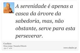 A Serenidade E Apenas A Casca Da Arvore Da Sab Confucio Frases