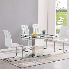 Enke Extending Glass Dining Table With