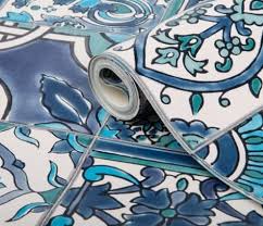 Maybe you would like to learn more about one of these? 1m Up To 20m X 67 5cm Blue Moroccan Tile Kitchen Bathroom Wallpaper Waterproof