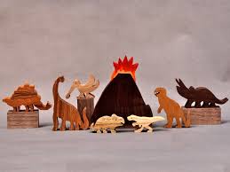 Dinosaur Animal Play Set Wooden Block Toys For Children Kids Etsy Wooden Blocks Toys Kids Wooden Toys Wooden Animals