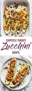 Chipotle Turkey Zucchini Boats Are Stuffed With Chipotle Seasoned Ground Turkey Black Beans Ground Turkey And Zucchini Recipe Healthy Eating Recipes Recipes