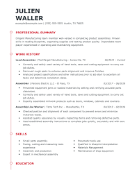 Looking for a new job? 2021 Assembler Resume Example Guide Myperfectresume