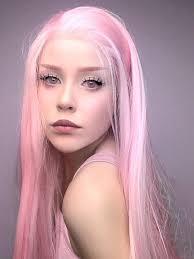 Pfirsich Rosa Lange Wellig Synthetische Lace Front Perücke-SNY102