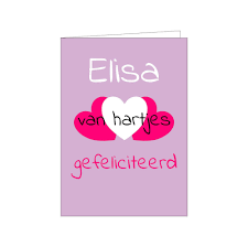 Van Hartjes Gefeliciteerd Met Naam Verjaardagskaart Verjaardag Wenskaarten Surpreza