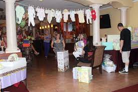 Onesies Hanging On A Clothes Line For Baby Shower Decorations Baby Shower Decorations Clothes Line Twins Baby Shower