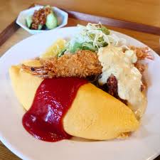 直方ランチ【農家の食堂TAKE】オムライスと大きな海老フライに南蛮までついたコンボランチを満喫 | 福岡グルメブログ ラピスの素敵なランチめぐり…☆