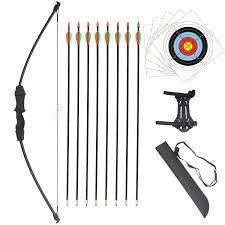 Dostyle Recurve Bow and Arrows Set Teenagers Ambidextrous Archery Beginner  Gift for Outdoor Archery Training (Black) : Amazon.co.uk: Sports & Outdoors