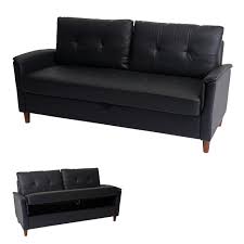 Dreisitzer sofa in leder oder stoff. 3er Sofa Hwc H23 Loungesofa Dreisitzer Couch Stecksystem Staufach Kunstleder Schwarz