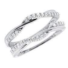 10k White Gold 1 3 Ct Solitaire Enhancer Diamonds Guard Wrap Band Ring Igi Wedding Ring Wraps Wrap Wedding Band Wedding Rings Solitaire