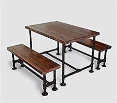 Help add the finishing touches for the perfect entertainment zones outdoors. Amazon Com Wgx Industrial Solid Wood Picnic Table Style Dining Room Table And Benches Set Outdoor Dining Set Of 3 Pick Your Own Stain Furniture Decor