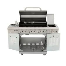 Nexgrill Deluxe 6 Burner Propane Gas Grill In Slate With Ceramic Searing Side Burner 720 0896b The Home Depot Propane Gas Grill Gas Grill Natural Gas Grill