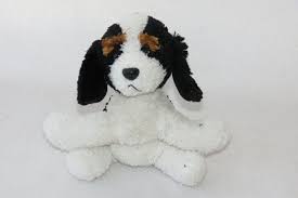 Black And White Dog Stuffed Animal Target White Puppy Dog Brown Eyebrows Black Shaggy Bean Bag Filled Plush Toy 6 White Puppies Dogs And Puppies Animal Plush Toys