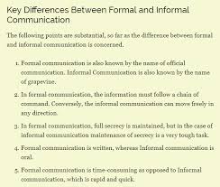 Examples Of The Differences Between Formal And Informal Communication Effective Communication Communication Communications