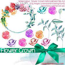 Flower Crown 14 Png Images With Transparent Background 300 Etsy Paper Clip Art Flower Crown Handmade Art