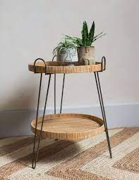 Carrie Two Tier Rattan Side Table Side Table Decor Living Room Side Table Decor Rattan Side Table