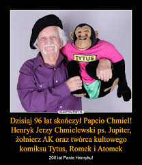 Strzelec), został odznaczony warszawskim krzyżem powstańczym. Dzisiaj 96 Lat Skonczyl Papcio Chmiel Henryk Jerzy Chmielewski Ps Jupiter Zolnierz Ak Oraz Tworca Kultowego Komiksu Tytus Romek I Atomek Demotywatory Pl