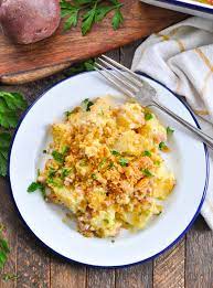 How to make this slow cooker ham and potato casserole. Dump And Bake Cheesy Ham And Potato Casserole The Seasoned Mom