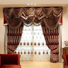 Luxury Thick Chenille Blackout Curtains Burgundy Embroidery Living Room Bedroom Curtains Made To Measure No Burgundy Curtains Grommet Curtains Luxury Curtains