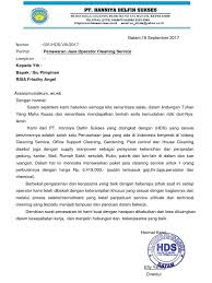 Contoh Surat Penawaran Cleaning Service Pimpinan Surat Desain