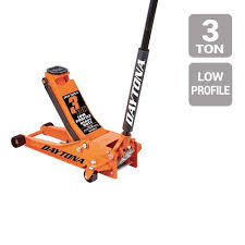 This is a low profile aluminum floor jack. Daytona Low Profile Car Jack