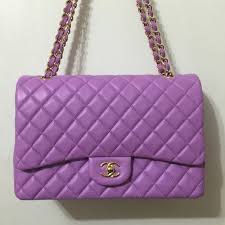 Lilac Double Flap Maxi Chanel Bag Rare Chanel Bag Bags Chanel