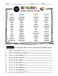 A list of names of sports in spanish with the pronunciation of each sport in our video. Spanish Sports Words Vocabulary Word List Worksheet Answer Key