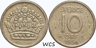 Mønten fremstår i normal kvalitet for typen. Sweden 10 Ore World Coin Shop